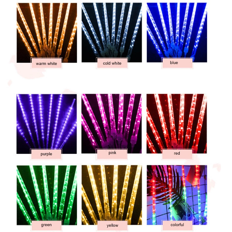 Christmas LED Outdoor 30/50/80 Cm Rain Drop Meteor Shower Lighting for Tree Decoration Holiday String Lights