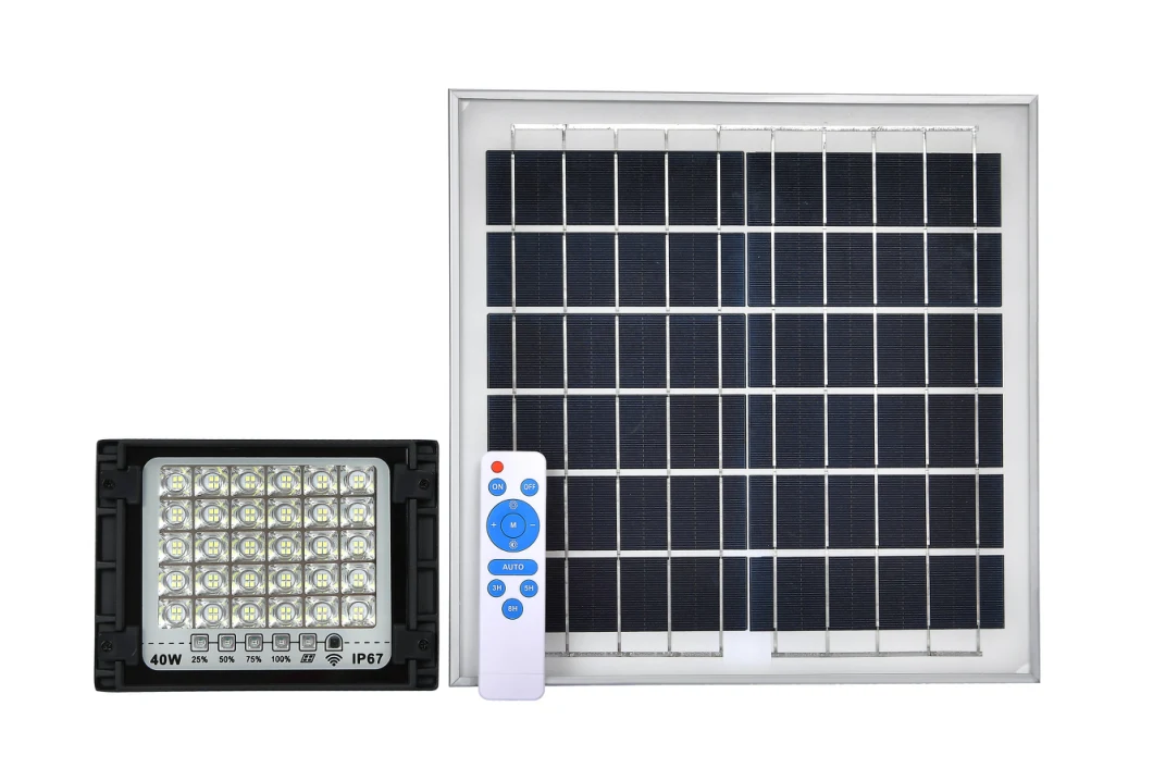 40W 60W 120W 200W 300W Solar Courtyard Lamp with Linear Function IP65 Solar Flood Light