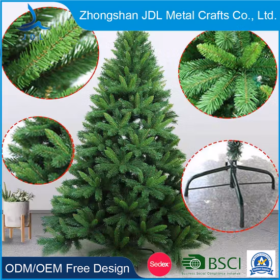 Neu eingetroffener, grüner, klassischer 7,5 Fuß großer, vorbeleuchteter LED-Weihnachtsbaum, dekoriert mit Tannenzapfen und klaren Lichtern. Künstlicher Weihnachtsbaum, gemischt aus PVC und Tannennadeln