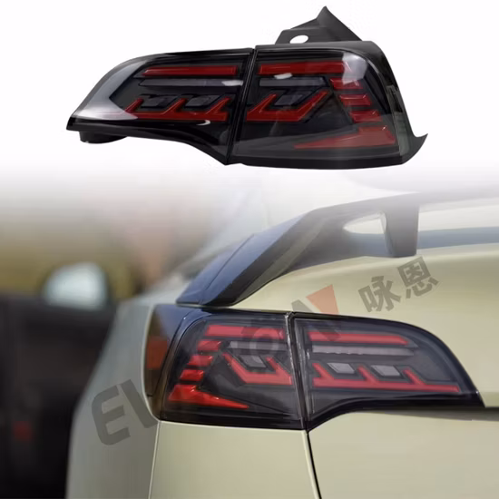 Rücklichter kompatibel für Dodge Challenger 08–14, LED-Rücklichter, sequentielle Blinkerbaugruppe (rote Linse)